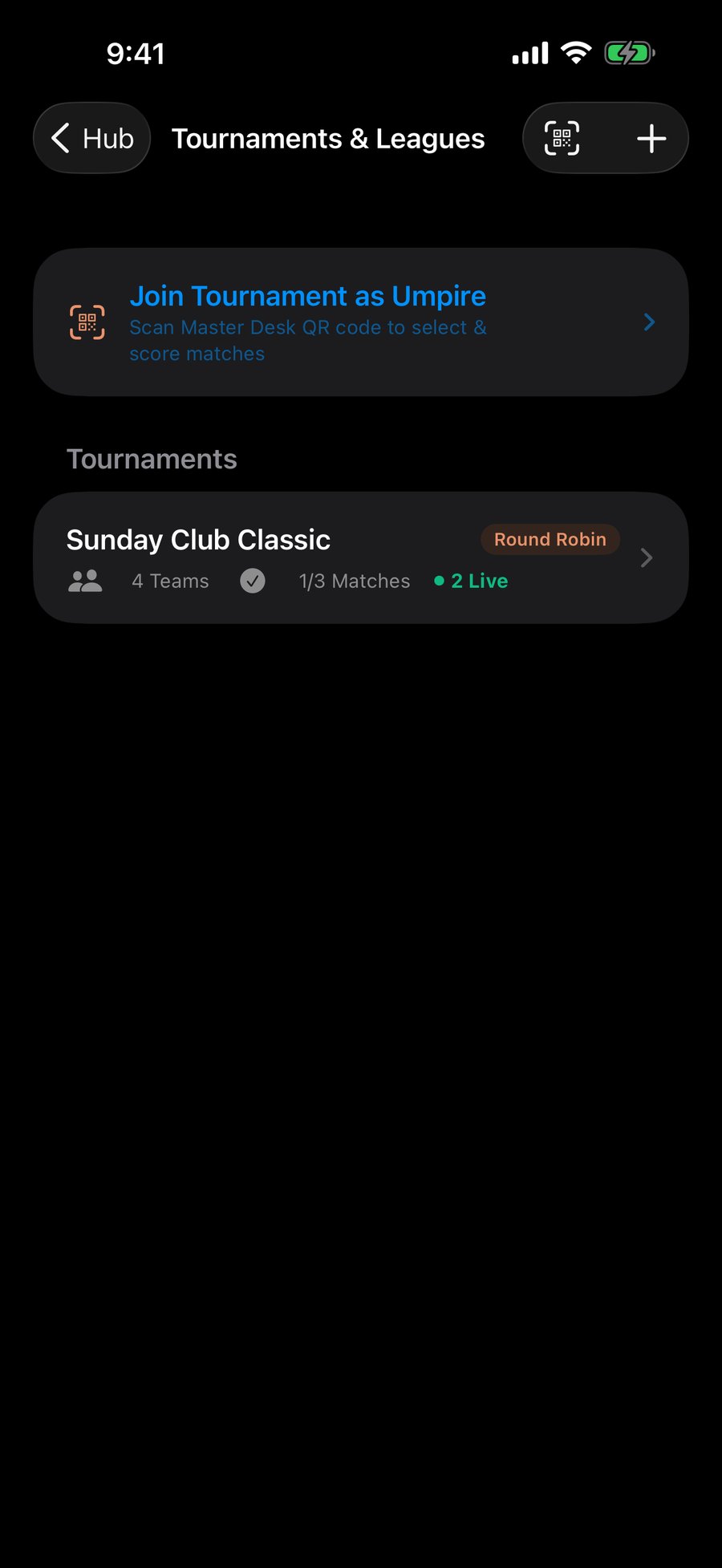 Kitchen Vision tournaments and leagues hub